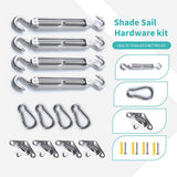 1 x RAW Customer Returns M6 Sun Sail Fixing Kit, Sun Sail Accessories Mounting for Square Triangular Sun Sails Rustproof 304 Stainless Steel 12-piece set for square  - RRP €17.7