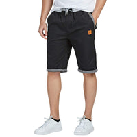 1 x RAW Customer Returns JustSun Shorts Men s Shorts Summer Shorts Chino Cotton with Drawstring Black M - RRP €30.99