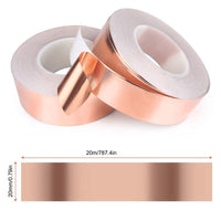 10 x Brand New Snail Copper Foil Adhesive Copper Foil Conductor Copper Foil Tape Copper Foil Tape Copper Foil Tape for Electrical Repairs on Stained Glass Circuit Paper 20MMX20M  - RRP €121.4