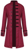 1 x RAW Customer Returns Halloween Costume Men s Tailcoat Coat, Men s Steampunk Gothic Medieval Jacket, Victorian Frock Coat Uniform Tuxedo Retro Long Button Clothing Red, XXL  - RRP €38.76