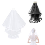 1 x Brand New TSHAOUN 2 Pieces Bridal Veils Women s Veil Long Bridal Veil with Comb, Tulle for Wedding Party, Lace Veil Wedding Photo Props Games Accessories for Bachelorette Party - RRP €9.35