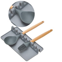 2 x Brand New Songway Silicone Kitchen Utensil Rest, Spoon Rest, Large Spoon, Spatula, Fork Holder, Non-Slip, Heat Resistant, Cooking Utensil Rest, Cutlery Rest, Silicone L, Gray  - RRP €40.8