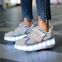 1 x RAW Customer Returns Boy Girl Shoes Children s Shoes with Wheels LED Luminous Shoes Outdoor Sports Shoes Flashing Shoes Skateboard Shoes Sneakers Birthdays, Holidays - RRP €53.44