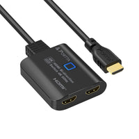 1 x RAW Customer Returns HDMI Switch 4K 60Hz with 60cm Fixed HDMI Cable, PORTTA Bi-directional HDMI Splitter 1 in 2 Out, HDMI Switch 2 in 1 Out, HDMI 2.0 Switcher Support HDCP 2.2 HDR10 only one Screen Works simultaneously  - RRP €16.13