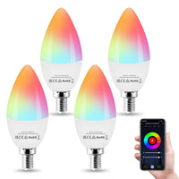 1 x RAW Customer Returns Alexa Light Bulb E14 Smart LED Light Bulb Alexa Lamp, 5.5W LED Dimmable RGB WiFi Lamp Smart Light Bulb, App Control Compatible with Alexa Google Home, Warm White-Cold White and Multicolored Bulb, Pack of 4 - RRP €33.83