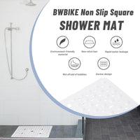 1 x RAW Customer Returns BWBIKE Non-Slip Square Mat 69x69CM Bathtub Mat and Shower Floor Bathtub Mat with Suction Cups and Drain Holes Shower Stall Mat,White - RRP €25.99