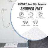 1 x RAW Customer Returns BWBIKE Non-Slip Square Mat 69x69CM Bathtub Mat and Shower Floor Bathtub Mat with Suction Cups and Drain Holes Shower Stall Mat,White - RRP €25.99