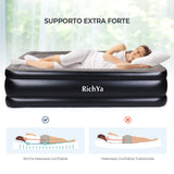 1 x RAW Customer Returns RichYa Inflatable Mattress for 1 Person, Inflatable Bed with Built-in Electric Pump, Self-Inflating Air Bed with Comfortable Soft Flocking Layer for Children, Adults, 196 97 51 cm - RRP €69.23