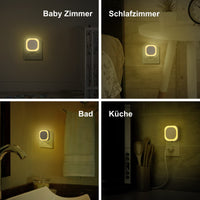 1 x RAW Customer Returns YUNLEX night lights, set of 2, 3-level adjustable night light with twilight sensor, indirect light, automatic socket light for baby, children s room, bedroom, hallway, stairs, warm white - RRP €15.5