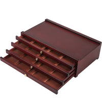 1 x RAW Customer Returns MEEDEN 10 Drawer Storage Box for Artist Supplies Made of Wood, Portable Beechwood Multifunctional Organizer Wooden Box with Drawer and Compartments for Pastel Pencils, Pens Mahogany Color  - RRP €110.87