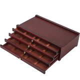 1 x RAW Customer Returns MEEDEN 10 Drawer Storage Box for Artist Supplies Made of Wood, Portable Beechwood Multifunctional Organizer Wooden Box with Drawer and Compartments for Pastel Pencils, Pens Mahogany Color  - RRP €110.87