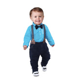 1 x RAW Customer Returns Yilaku Clothing for Boys and Girls Newborn Gentleman s Sets and Coordinates 4 Pieces Formal Shirt Suit Baby Baptism Suit Scottish Blue, 18-24 months  - RRP €28.5