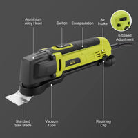 1 x RAW Customer Returns DEWINNER Multifunctional tool Oscillating tools, 6 variable speeds, 0-23000 rpm, 300 W, 37 accessories - RRP €43.99