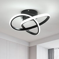 1 x RAW Customer Returns Modern LED Ceiling Lights, 30W 3300LM LED Ceiling Lamp Creative Flower Shapes, 30CM Black Acrylic Ceiling Lamp for Living Room Bedroom Corridor Kitchen, White Light 6500K - RRP €32.58