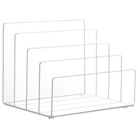 1 x RAW Customer Returns Winter Shore Acrylic Desk Organizer - 4-Piece Clear Table Organizer - Desk Organizer for Mail, Paper, Envelopes, Notebook - Office Home Organizer - RRP €21.16