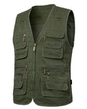 1 x RAW Customer Returns KTWOLEN Men s Cotton Fishing Vest Travel Pockets Vest Sports Fishing Work Jacket Reporter Hunting Photographers Outdoor Vest Safari Jackets Waistcoat, A-green, L - RRP €34.49