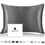 1 x RAW Customer Returns Silk pillowcase 40x80, Ravmix silk pillowcases, for hair and skin, with hidden zipper, both sides silk, mulberry silk pillowcase 40x80, 1 piece, anthracite - RRP €18.38