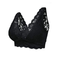 1 x RAW Customer Returns SHEKINI Elegant Women s Bralette Floral Lace Wireless Bra with Removable Padded Plunging Comfy Underwear - RRP €21.73