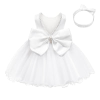 1 x RAW Customer Returns LZH Baby Girls Ruffle Lace Back with Headpiece, Bowknot Flower Dresses Pageant Party Wedding - RRP €28.99