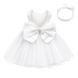 1 x RAW Customer Returns LZH Baby Girls Ruffle Lace Back with Headpiece, Bowknot Flower Dresses Pageant Party Wedding - RRP €25.28