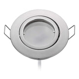 7 x Brand New HCFEI set of 6 LED recessed spotlights, dimmable, matt chrome, pivoting, 3W flat, 230V, recessed spot, recessed spot, 68-75 mm borehole, 120 beam angle, warm white 3000K - RRP €279.93