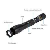 1 x RAW Customer Returns AGRIB Ultra powerful LED flashlight 1000 Lumens Pack of 2 Flashlight - Long-range zoom, 5 Modes, anti-Shock and waterproof - Tactical lamp for DIY and extreme conditions. - RRP €19.9