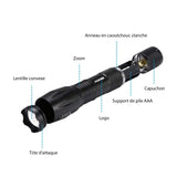 1 x RAW Customer Returns AGRIB Ultra powerful LED flashlight 1000 Lumens Pack of 2 Flashlight - Long-range zoom, 5 Modes, anti-Shock and waterproof - Tactical lamp for DIY and extreme conditions. - RRP €19.9