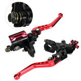 1 x RAW Customer Returns RUIRUIY Universal 7 8 inch Motorcycle Brake Clutch Lever, Hydraulic Adjustable Upper Brake Pump Clutch Lever Handle Assembly Red  - RRP €30.77