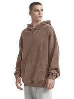 1 x RAW Customer Returns HOUZONIY Men s Oversized Vintage Hoodie, Men s Wash Raglan Hoodie, Basic Casual Pullover Hooded Thin Sweatshirt Streetwear Hoodie Bronze hooded L  - RRP €36.29