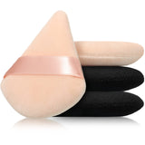 10 x Brand New Blulu Triangle Makeup Sponge 4 Pieces Face Powder Puffs Soft Velvet Powder Puff for Foundation Dry and Wet Powder Puff for Loose Powder Black, Nude  - RRP €180.0