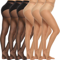 1 x RAW Customer Returns MANZI 6 Pairs of Women s Transparent Tights 20 Denier Without Pattern, Black 3 Pairs, Natural Nude 3 Pairs, S - RRP €19.15