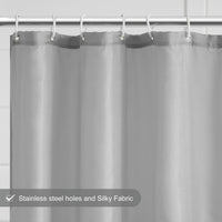 1 x RAW Customer Returns Furlinic extra length shower curtain for bathroom, bathroom curtain, anti-mold textile for bathtub and shower, curtain made of fabric, antibacterial, washable, with 12 shower rings, extra large, gray 200x220cm. - RRP €21.17