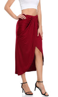 1 x RAW Customer Returns MISS MOLY Women s Midi Skirt Long Airy Summer Skirt Long Irregular XL, Wine Red - RRP €22.07