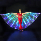 1 x RAW Customer Returns Tongdejing Belly Dance Wings LED Belly Dance Wings Luminous B Butterfly Wings with Telescopic Stick for Kids Bar LED Wings Belly Dance Halloween Stage Wear Colorful  - RRP €33.71