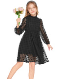 1 x RAW Customer Returns Arshiner Girls Dresses Elegant Princess A-line Long Sleeve Party Wedding Dresses for Girls Black 150 - RRP €28.03