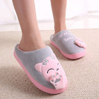 1 x Brand New QZBAOSHU Women s Slippers Home Slippers for Women Cute Cat Winter Warm Women s Shoes Grey,39-40 EU Tag40-41 - RRP €51.6