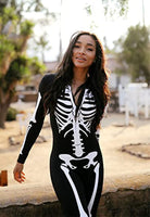 1 x RAW Customer Returns TUONROAD Halloween costume with glow patterns women s skeleton overall jumpsuit for Halloween dress up party, Christmas, carnival or theme parties L - RRP €36.29