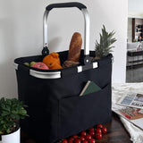 1 x RAW Customer Returns Pynhoklm Shopping Basket 30L Foldable Picnic Basket Folding Basket Shopping Bag with Aluminum Handle Stable Large Shopping Baskets Carry Bag for Work Travel Shopping - RRP €32.99