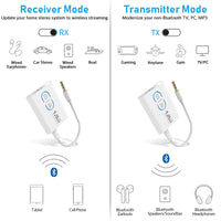 1 x RAW Customer Returns 1Mii ML300 Bluetooth 5.3 Adapter Transmitter for TV Audio to 2 Headphones, 2-in-1 Bluetooth Transmitter Receiver Jack 3.5 for Stereo System Airplane aptX Adaptive - RRP €19.7