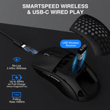 1 x RAW Customer Returns YINDIAO AJAZZ AJ199 Wireless Gaming Mouse, Ultralight 60g , Optical Sensor Pixart PAW3395, 26000 DPI, 2.4 GHz, 1ms, USB-C Cable, 6 Programmable Buttons, Long Battery Life, PTFE Feet, PC MAC - Black - RRP €58.99