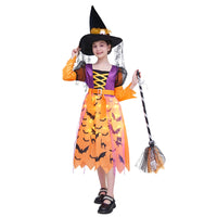 11 x Brand New ZUCOS Kids Witch Costume with Lights Halloween Carnival Cosplay Princess Costume with Broom and Hat Yellow 4-6 Years  - RRP €245.52