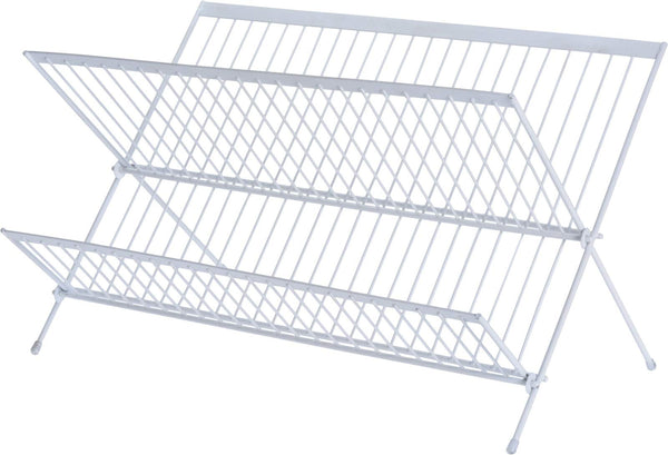 8 x Brand New Draining rack for kitchen sink, dishes, glasses, made of metal 44.5 x 25 x 26 cm white  - RRP €196.8