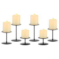 1 x RAW Customer Returns Romadedi Metal Candle Holder Black - for Pillar Candles Advent Wreath Set of 6, Different Sizes Vintage Modern Decorative Table Decoration for Christmas Wedding Living Room - RRP €25.99