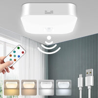 1 x RAW Customer Returns Toowell LED ceiling light with motion detector indoor lamp with remote control 500LM 5000K dimmable battery ceiling lamp battery lamps USB rechargeable ceiling light for hallway garage basement stairs toilet - RRP €34.99