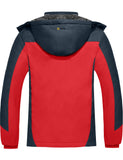 1 x RAW Customer Returns GEMYSE Men s Mountain Waterproof Ski Jacket Windproof Fleece Winter Coat with Hood Red Grey,L  - RRP €88.98