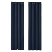 1 x RAW Customer Returns Deconovo opaque curtain with cold protection, opaque cold protection curtain, opaque, 214x132cm height x width , dark blue, set of 2 - RRP €28.52