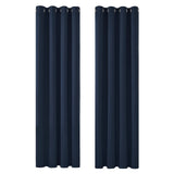 1 x RAW Customer Returns Deconovo blackout curtains with cold protection, opaque cold protection curtain, 160x132cm height x width , dark blue, set of 2 - RRP €26.52