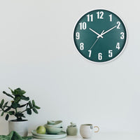 1 x RAW Customer Returns HZDHCLH Radio Clock 30 cm Large Dial Wall Clock Silent, Suitable for School, Home, Wall Decoration Dark Green  - RRP €29.23