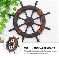 1 x RAW Customer Returns Garneck Nautical Wheels Wall Decor Wooden Boat Rudder Beach Boat Steering Wheel Home Decoration Assorted Colors  - RRP €34.93