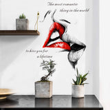 1 x RAW Customer Returns WandSticker4U - HOT KISS wall sticker red black 50x83 cm I decorative stickers sexy lips romantic love I wall sticker living room kitchen bathroom hallway adult bedroom - RRP €11.6